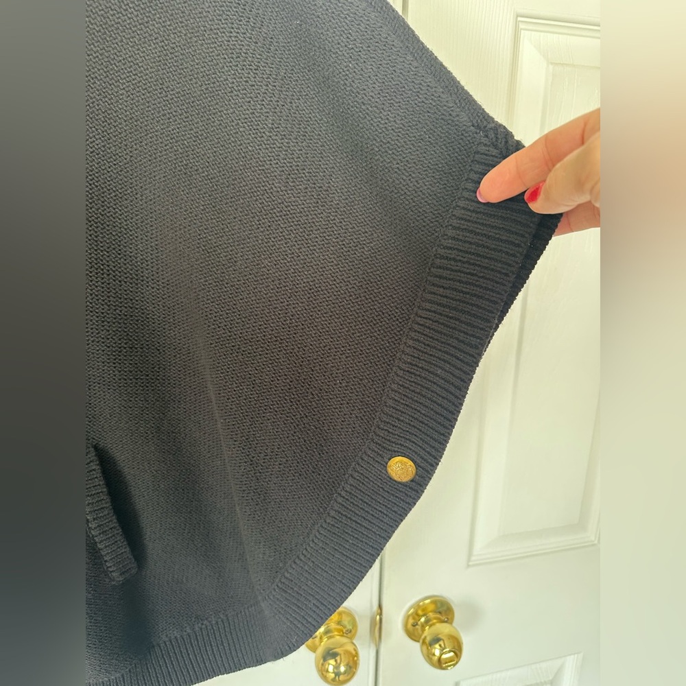 Ralph Lauren Black Sweater Knit Poncho Sweater Size Large - Picture 5 of 9